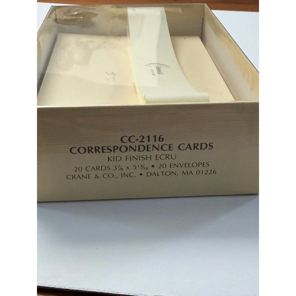 Crane Correspondence Cards Partial Set Ecru Kid Finish Cotton Stationery